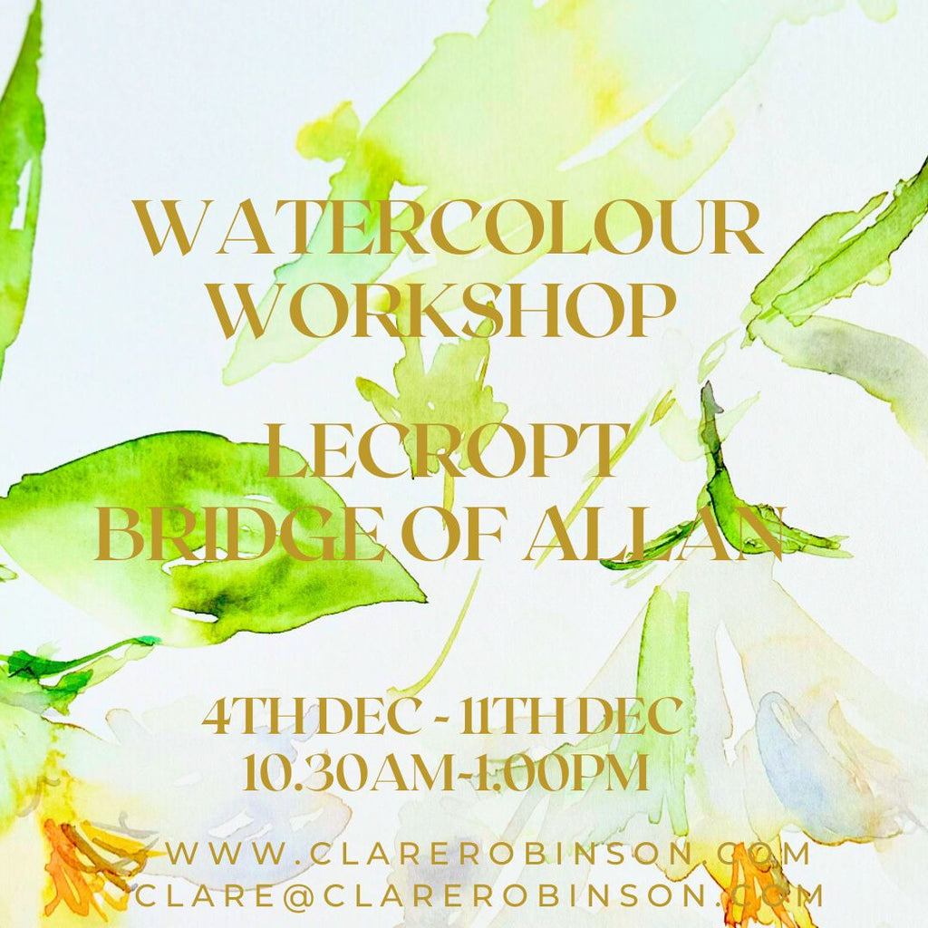 WATERCOLOUR CLASSES 2024 - Dec Lecropt Kirk Hall, Bridge of Allan